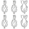 10Pcs Hollow Brass Locket Pendants, Cage Charms, Platinum, 25x11x9.5mm, Hole: 3x5mm, Inner Diameter: 6x11.5mm