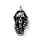 304 Stainless Steel Manual Polishing Pendants, Coffin with Skull Charms, Antique Silver, 45.5x24x10mm, Hole: 5mm