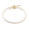 Braided Round Imitation Leather Bracelets Making, with Golden Tone Brass Beads, Floral White, Inner Diameter: 2-7/8 inch(7.45cm)
