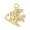 Brass Micro Pave Clear Cubic Zirconia Pendants, with Jump Ring, Sea Animals Charms, Jellyfish, 15.5x15.5x3.5mm, Hole: 3mm