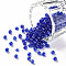 Glass Seed Beads, Trans. Colours Lustered, Round, Blue, 3mm, Hole: 1mm, about 10000pcs/pound