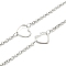 Tarnish Resistant 304 Stainless Steel Cable Chains, with Stainless Steel Hollow Heart Links, Soldered, with Spool, Stainless Steel Color,Heart: 9x10x0.5mm, Link: 2x1.5x0.5mm, about 32.8 Feet(10m)/roll