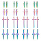 16Pcs 4 Style Stainless Steel Pendants, Sword Charm, Rainbow Color, 24.5~45x9~14.5x2~4mm, Hole: 1.5~2.5mm, 4pcs/style