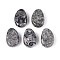 Natural Map Stone Pendants, Teardrop Charms, 29.5~30.5x19.5~20.5x8~11mm, Hole: 2~3mm