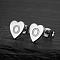 Heart 201 Stainless Steel Stud Earrings, Stainless Steel Color, Letter O, 10x10mm