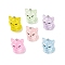 Cute Transparent Resin Pendants, Fox, with Platinum Iron Loop, Mixed Color, 26.5~28x20x17~18mm, Hole: 2mm