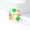 Stylish Oval Stainless Steel Retro Open Cuff Ringa, Golden, Inner Diameter: 16~18mm