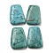 Natural Howlite Dyed Beads, Trapezoid, Top Drilled, 45x32x9mm, Hole: 1mm