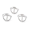 Tarnish Resistant Adjustable 304 Stainless Steel Finger Rings, Long-Lasting Plated, Oval, Stainless Steel Color, US Size 7 1/4(17.5mm), 1.5~13mm