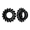 Flower Brass Alloy Ear Tunnels, Black, 10mm