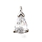 Brass Micro Pave Cubic Zirconia Pendants, Cadmium Free & Nickel Free & Lead Free, Teardrop Charms, Platinum, Clear, 9.5x5x4mm, Hole: 1.4mm