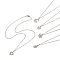 Brass Pendant Necklace with Clear Cubic Zirconia, 304 Stainless Steel Jewelry for Women, Mixed Shape, Stainless Steel Color, 18.19 inch(46.2cm)