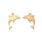 201 Stainless Steel Pendants, Laser Cut, Ocean Theme, Golden, Dolphin, 16.5x11x1mm, Hole: 1.5mm