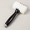 Stainless Steel Leathercraft Hammer, Double-end, with Nylon Hammer Head, Black, 19x7.95cm