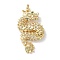 Rack Plating Brass Micro Pave Cubic Zirconia Pendants, Cadmium Free & Lead Free, Long-Lasting Plated, Dragon, Golden, 30x16x3.5mm