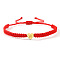 304 Stainless Steel Heart with Letter Bead Braided Bead Bracelets, Adjustable Nylon Cord Braided Bracelets for Couple Friendship, Gold, Letter W, 7-7/8 inch(20cm), Inner Diameter: 11 inch(28cm)