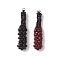 2Pcs 2 Colors Glass Seed Beaded Baseball Bat Pendants, with 304 Stainless Steel Jump Rings, Mixed Color, 49x11.5x10.5mm, Hole: 2.5mm, 1pc/color