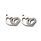 304 Stainless Steel Clay Rhinestone Pendants, Heart, Stainless Steel Color, 16x18.5x2.5mm, Hole: 1.6mm