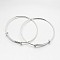 Adjustable Brass Bangles Making, Silver Color Plated, 2-1/2 inch(64mm)