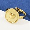 Golden 304 Stainless Steel Finger Rings, Ion Plating(IP), Heart, 13x13mm