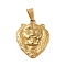 Ion Plating(IP) 304 Stainless Steel Pendants, Lion Charm, Golden, 25x20x3.5mm, Hole: 6x3.5mm