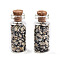Glass Wishing Bottle Display Decorations, with Natural Zebra Jasper Chips Inside and Cork Stopper, 37.5x16mm