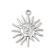 304 Stainless Steel Pendants, Sun Charm, Anti-Tarnish, Stainless Steel Color, 30x24.5x3mm, Hole: 2mm