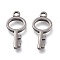 Tarnish Resistant 304 Stainless Steel Pendants, Key, Stainless Steel Color, 19.5x9.5x2mm, Hole: 1.8mm