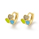 Серьги-кольца из латуни с микропаве из кубического циркония EJEW-C088-16G-01-1
