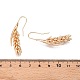 Серьги-подвески из латуни с пшеничными вставками KK-A227-24G-3