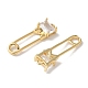Латунные микропаве прозрачные подвески с фианитом KK-Q031-33G-2