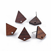 Серьги-гвоздики из орехового дерева WOOD-S054-49