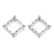 Подвески из прозрачного фианита с инкрустацией из латуни ZIRC-S069-035P