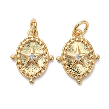 Латунные микропаве прозрачные кубические циркониевые подвески KK-I658-04G-1