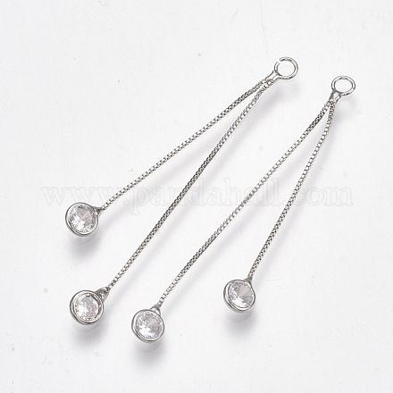 Латунные циркониевые шкатулки с кисточками X-KK-S348-239-1