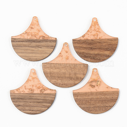 Подвески из прозрачной смолы и ореха RESI-S389-046A-B04-1