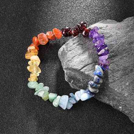 Чакра Gemstone браслеты простирания BJEW-JB02288-01-1