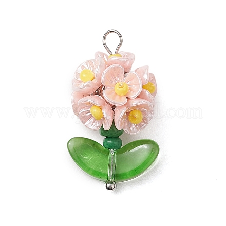Подвески-цветы из стеклянных бусинок PALLOY-MZ00521-01-1