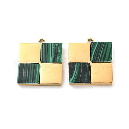 Синтетические малахитовые подвески STAS-L022-203G-1