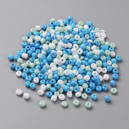 Непрозрачные стеклянные круглые бусины GLAA-TAC0017-05B-1