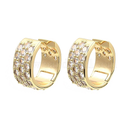 Серьги-каффы из латуни с цирконием EJEW-K254-06G-1