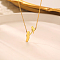 Stainless Steel Mother Child Silhouette Mama Pendant Necklaces for Women, Real 18K Gold Plated, 17.72 inch(45cm)