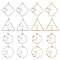 16Pcs 8 Style Alloy Hollow Pendants, Hexagon with Paper Crane, Mixed Color, 25.5~37.5x20~33.5x1~1.5mm, Hole: 1.8mm, 2pcs/style