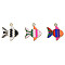 Rack Plating Alloy Enamel Pendants, Cadmium Free & Lead Free, Fish, Light Gold, Mixed Color, 20x23x1mm, Hole: 1.8mm