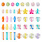 Pandahall 200Pcs 10 Styles Transparent Acrylic Beads, Faceted, Mixed Shapes, Mixed Color, 8~25x5~14x7~13mm, Hole: 1.5~1.8mm, about 20pcs/style