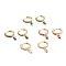 Brass Micro Pave Cubic Zirconia Huggie Hoop Earrings, Real 18K Gold Plated, Teardrop, Mixed Color, 22.5x14.5x2mm, Pin: 0.8mm