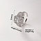 Brass Micro Pave Cubic Zirconia Rectangle Cuff Ring for Women, Minimalist Versatile Luxury Cool Open Ring