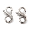 Brass Lobster Claw Clasps, Platinum, 16x9.5x4.5mm, Hole: 4.5x3.5mm