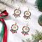 2 Pairs 2 Colors Christmas Themed Handmade Glass Seed Beads Dangle Earrings, with Alloy Bowknot Pendant and 304 Stainless Steel Earring Hooks, Golden, 63x29mm, 1 pair/color