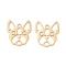 Ion Plating(IP) 304 Stainless Steel Pendants, Laser Cut, Dog Head, Golden, 32x28.5x1mm, Hole: 3mm